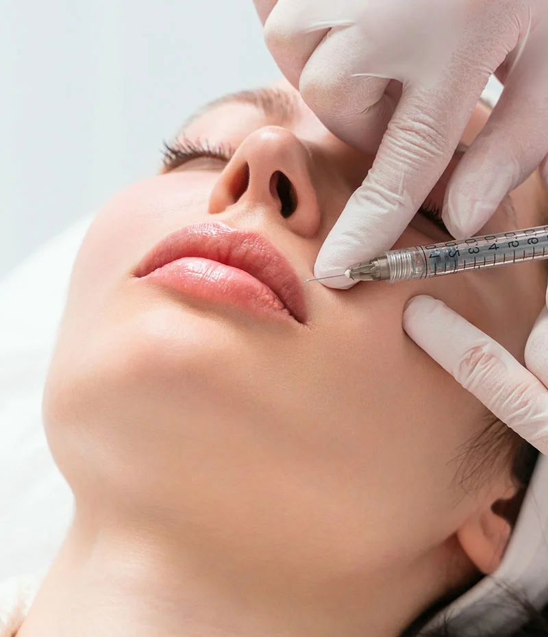 Woman getting facial fillers